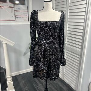 Elegant Black Sequin Dress